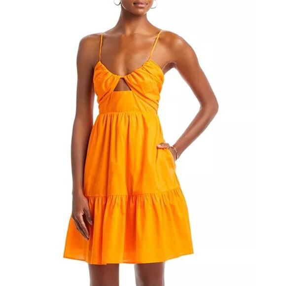Rails Chrissy Orange Cotton Cutout Mini Dress Size XS - Picture 2 of 12
